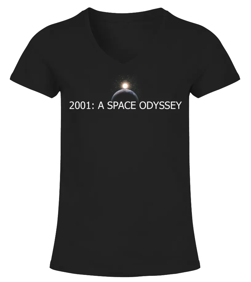 032. 2001 A Space Odyssey BK  Camiseta cuello pico Mujer