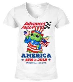 advance auto parts yoda Independence Day Camiseta cuello pico Mujer