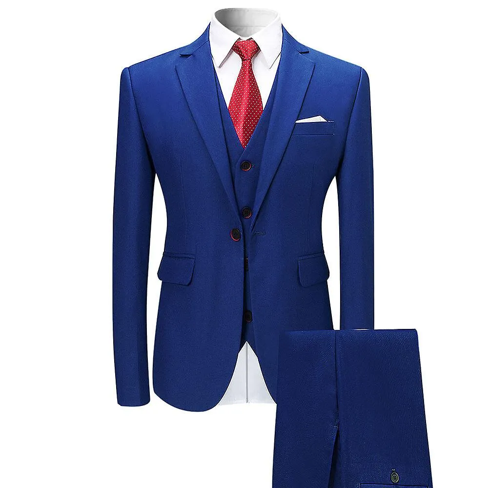 Allthemen Traje para hombre 3 piezas Classic Solid Bussiness Formal Slim Suits