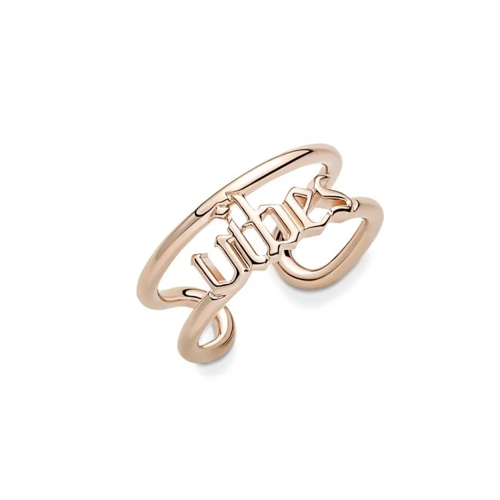 Anillo con un recubrimiento en oro rosa de 14k Vibes Abierto Pandora ME