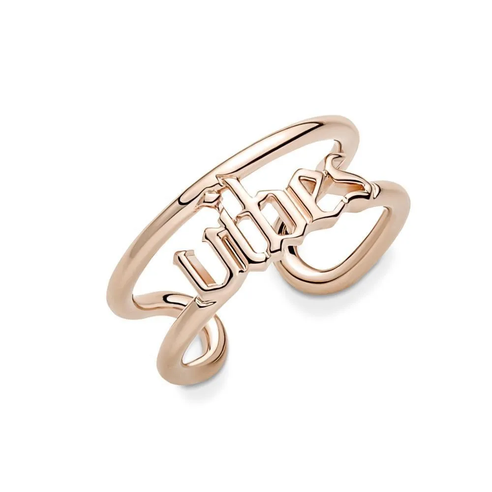 Anillo con un recubrimiento en oro rosa de 14k Vibes Abierto Pandora ME