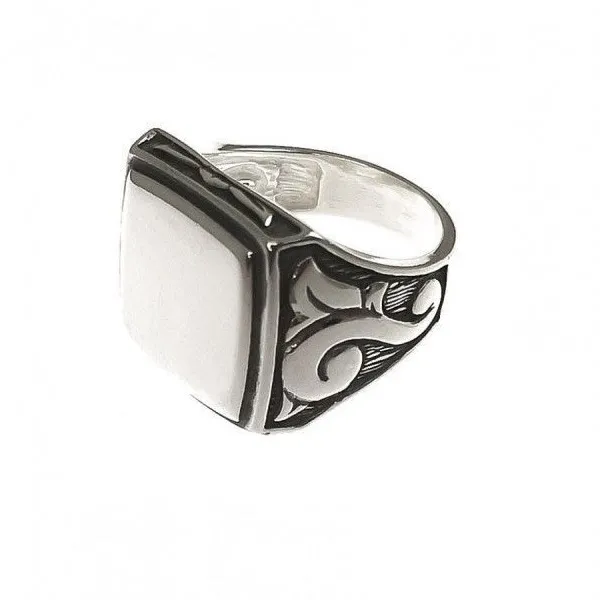 Anillo Plata Sello Hombre