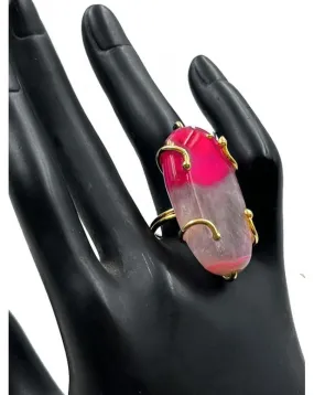 ANILLOS DORADOS DE MUJER CON PIEDRA NATURAL EN TONOS ROSAS