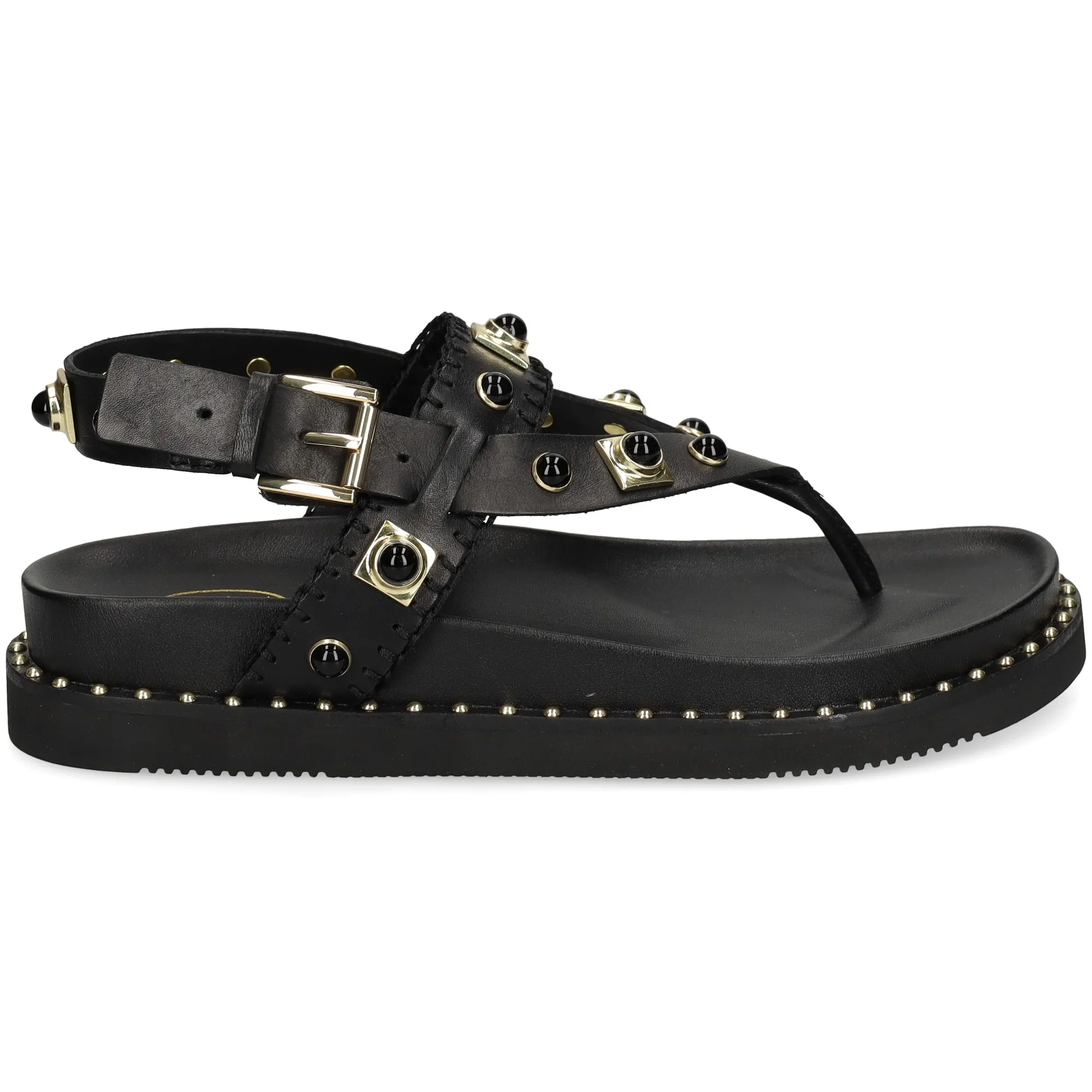 ASH Sandalias planas de Mujer 01 BLACK/GOLD