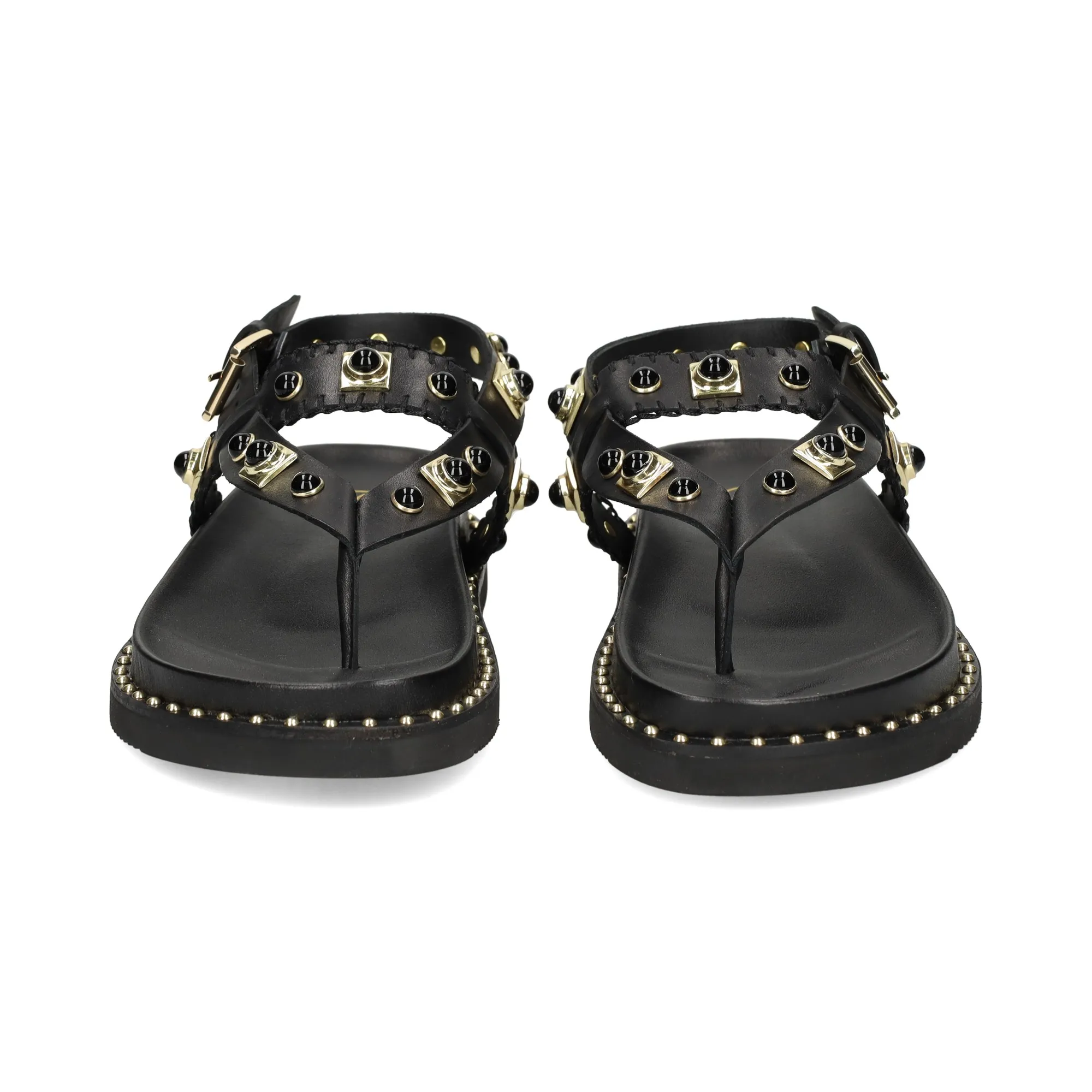 ASH Sandalias planas de Mujer 01 BLACK/GOLD