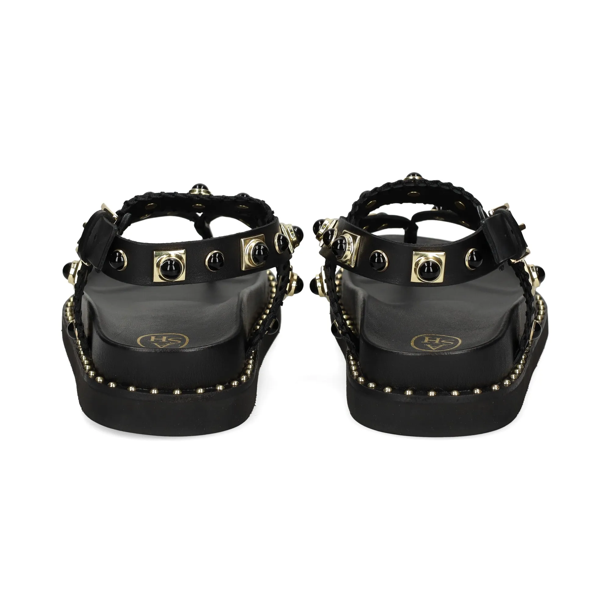 ASH Sandalias planas de Mujer 01 BLACK/GOLD