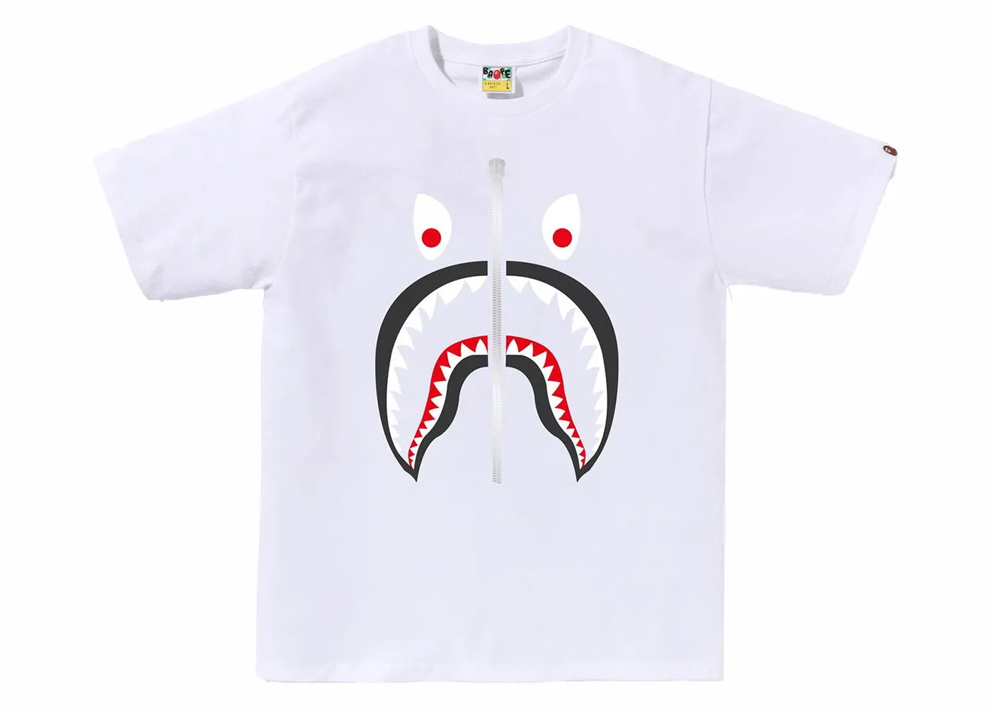 BAPE BAPE A Bathing Ape Mad Shark Tee White