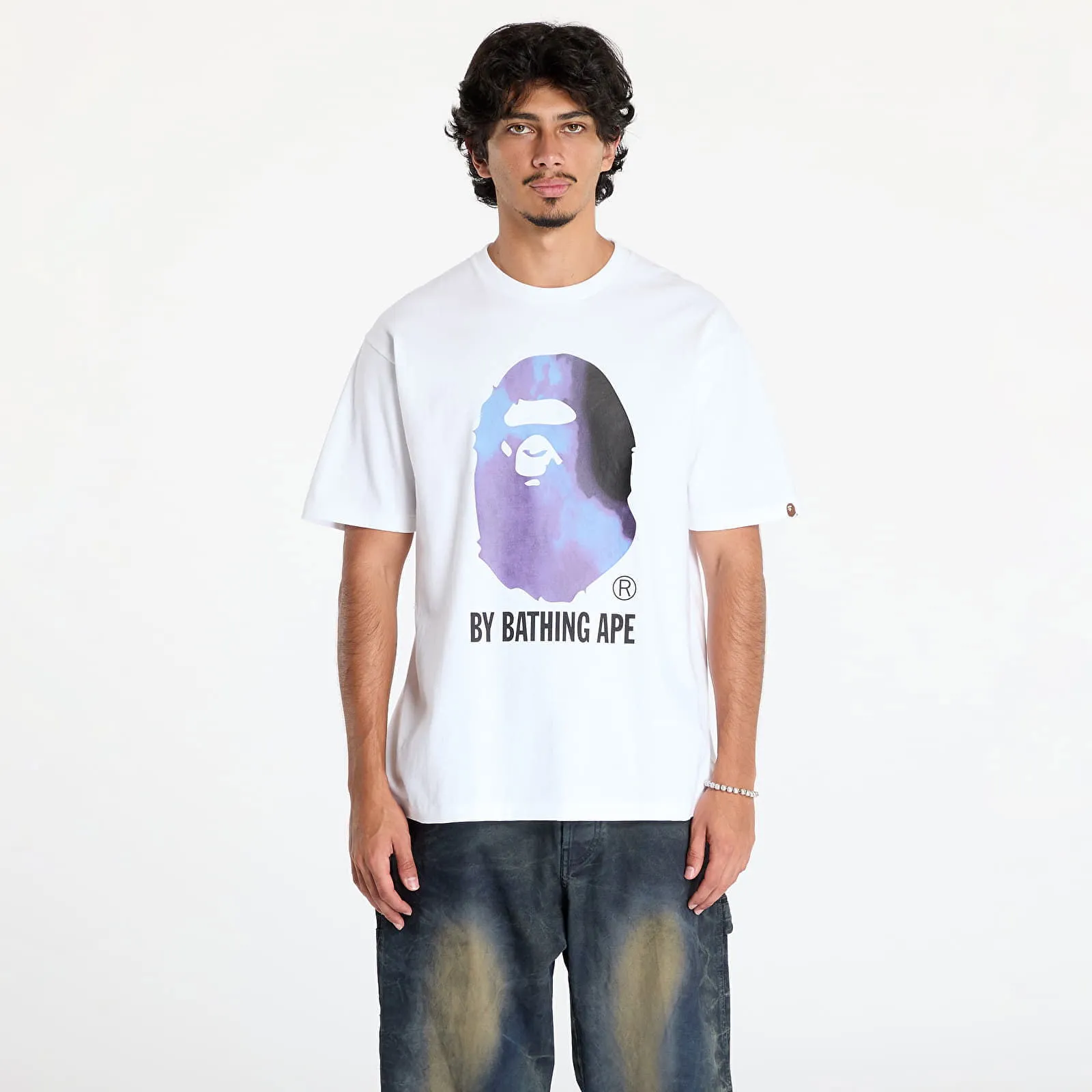 BAPE Tie Dye By Bathing Ape Tee White/ Black