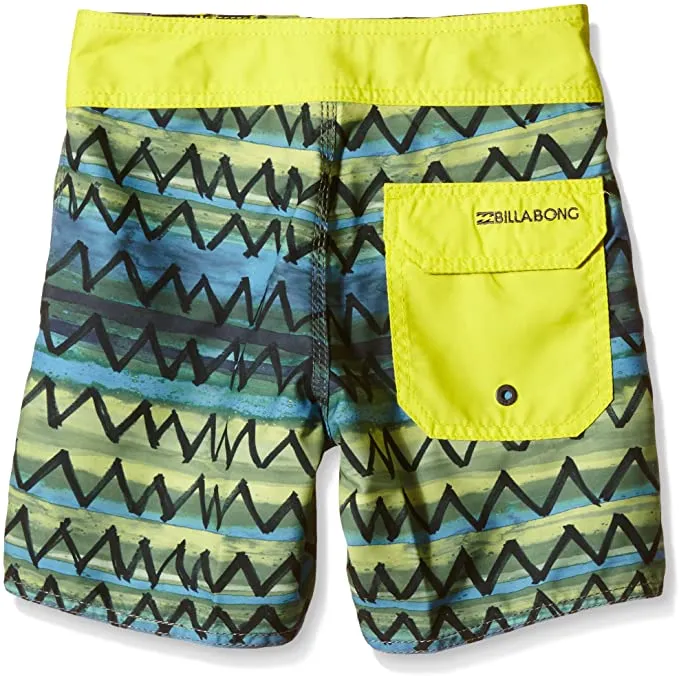 Bañador BILLABONG surfero niño Short elástico ZIGZAG 15″ Ref. W2BS03 negro/amarillo