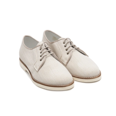 Blucher comunion niño lino beige