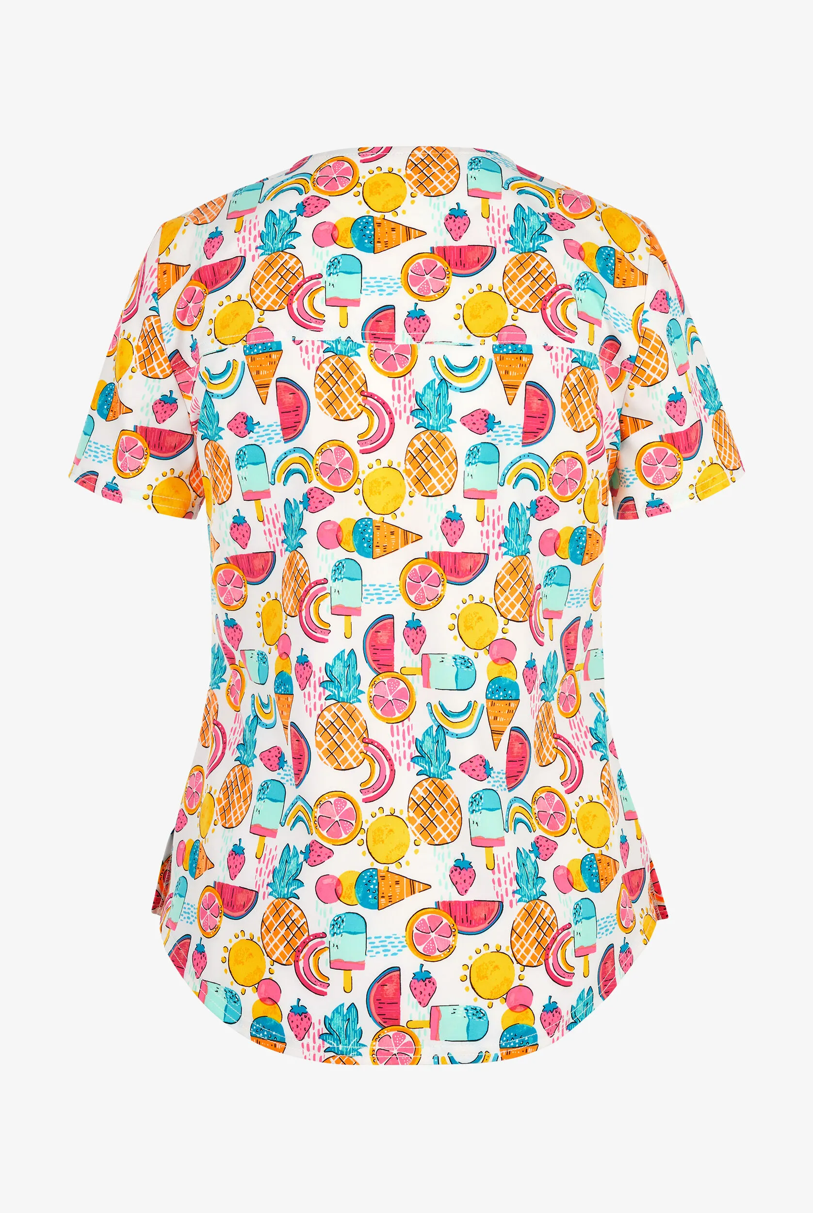 Blusa médica estampada Cherokee Sweet Vibes STRETCH con cuello en V y 1 bolsillo para mujer