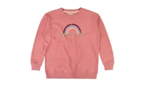 BOLT RAINBOW FLEECE CREW ASH ROSE