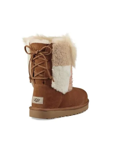 bot ugg classic short patchwork fluff