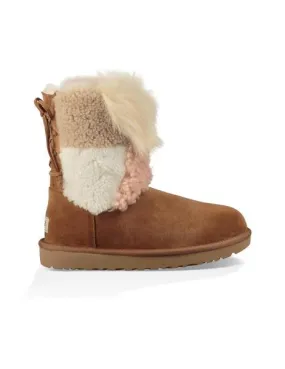 bot ugg classic short patchwork fluff