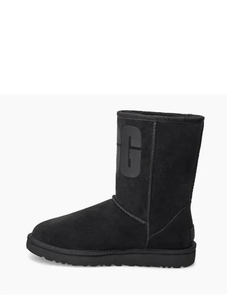 bota ugg classic short rubber logo