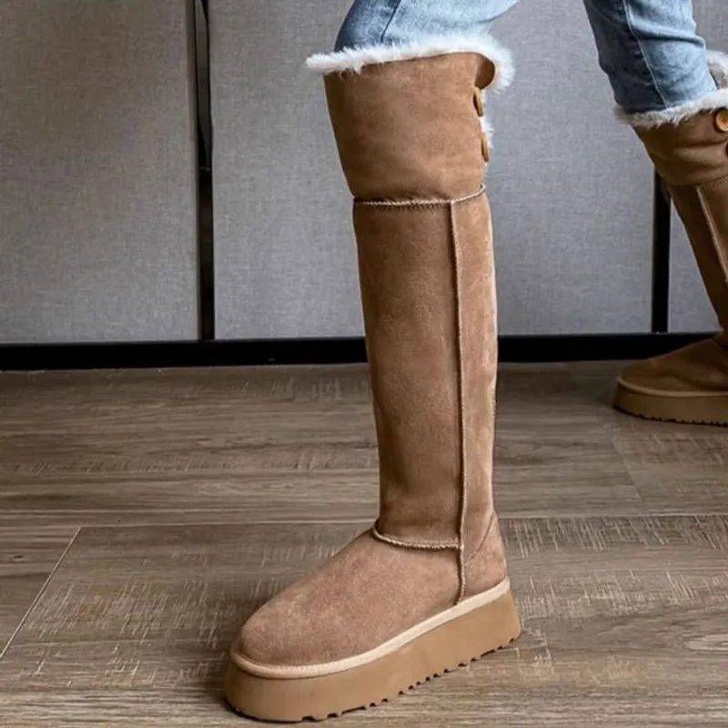 Botas de nieve de tubo largo del noreste para mujeres, 2024 edición de otoño e invierno, celebridades de Internet, dos usan zapa