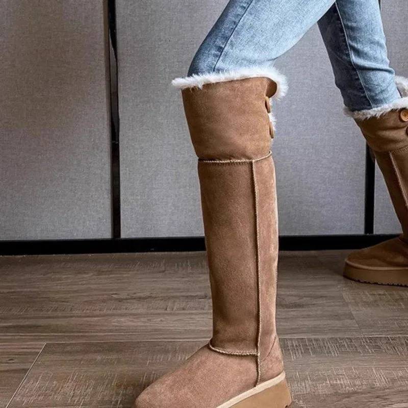 Botas de nieve de tubo largo del noreste para mujeres, 2024 edición de otoño e invierno, celebridades de Internet, dos usan zapa