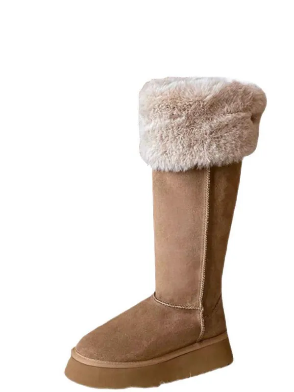 Botas de nieve de tubo largo del noreste para mujeres, 2024 edición de otoño e invierno, celebridades de Internet, dos usan zapa