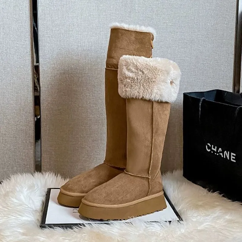 Botas de nieve de tubo largo del noreste para mujeres, 2024 edición de otoño e invierno, celebridades de Internet, dos usan zapa