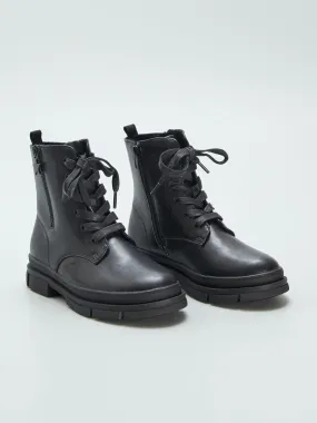 Botines de estilo militar - NEGRO