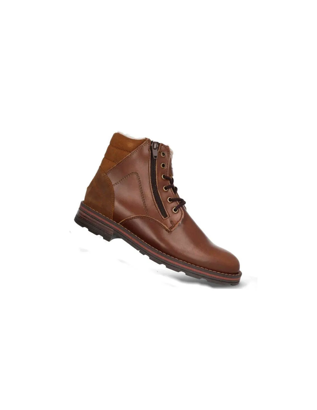 Botines hombre piel con borreguillo