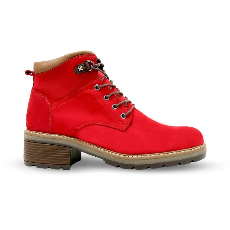 Botines Nobuck Rojo – Dama