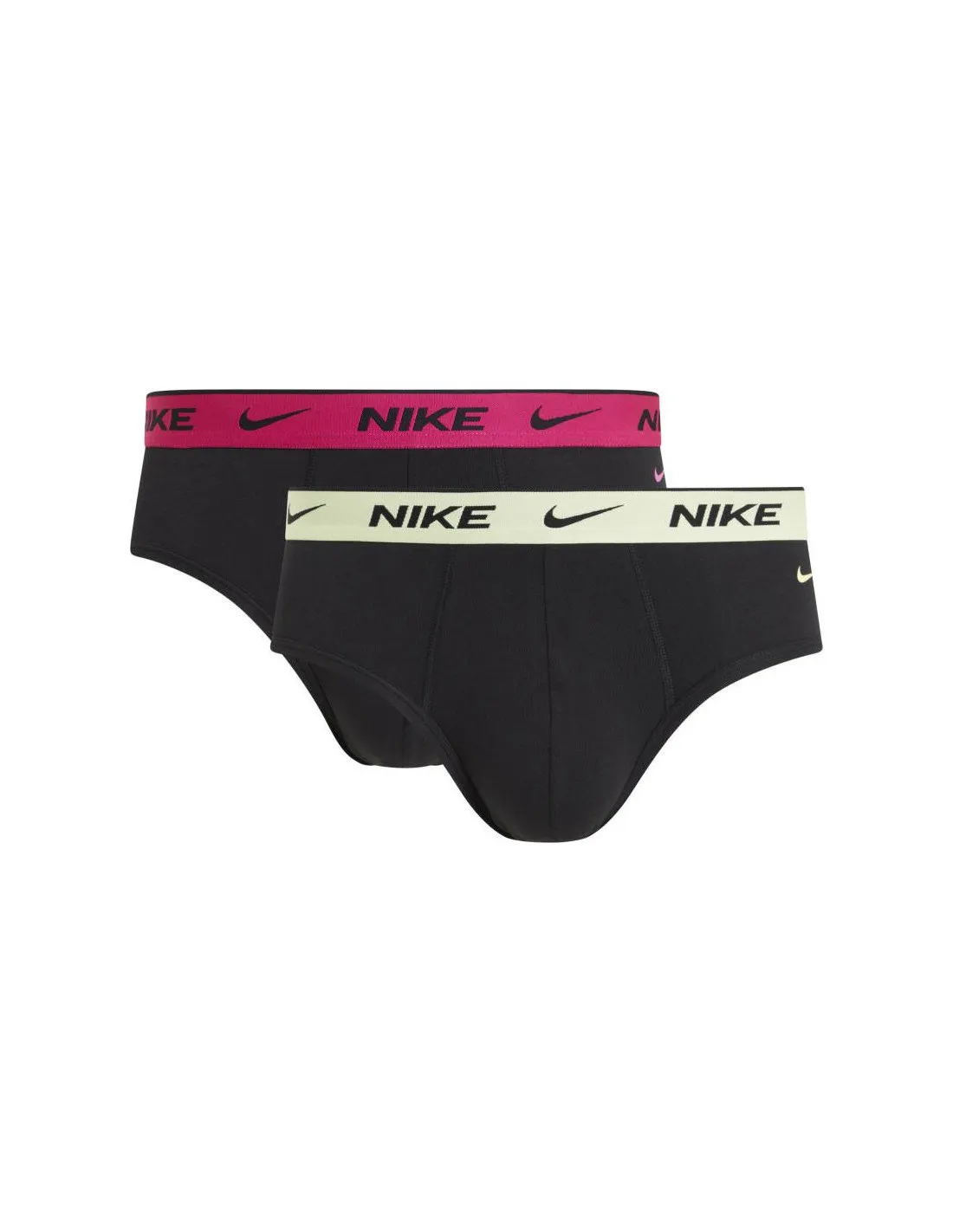 Calzoncillos Nike Brief 2Pk Hombre Negro/Fucsia/Amarillo