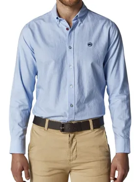 Camisa Altona Dock azul lisa para hombre