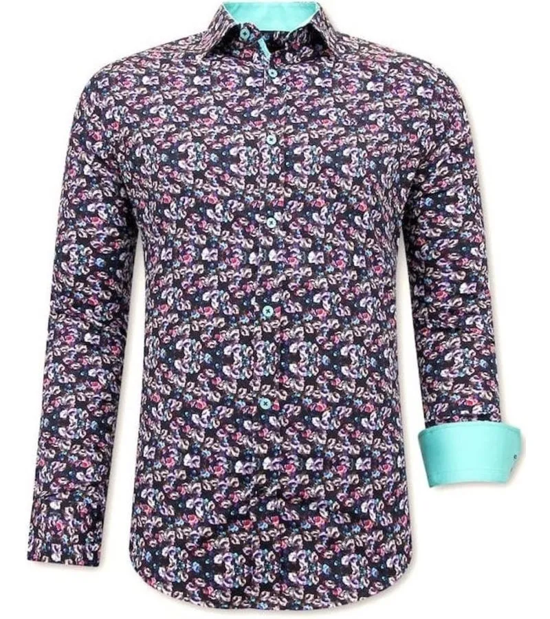 Camisas Estampadas Para Hombre - 3076NW - Negro