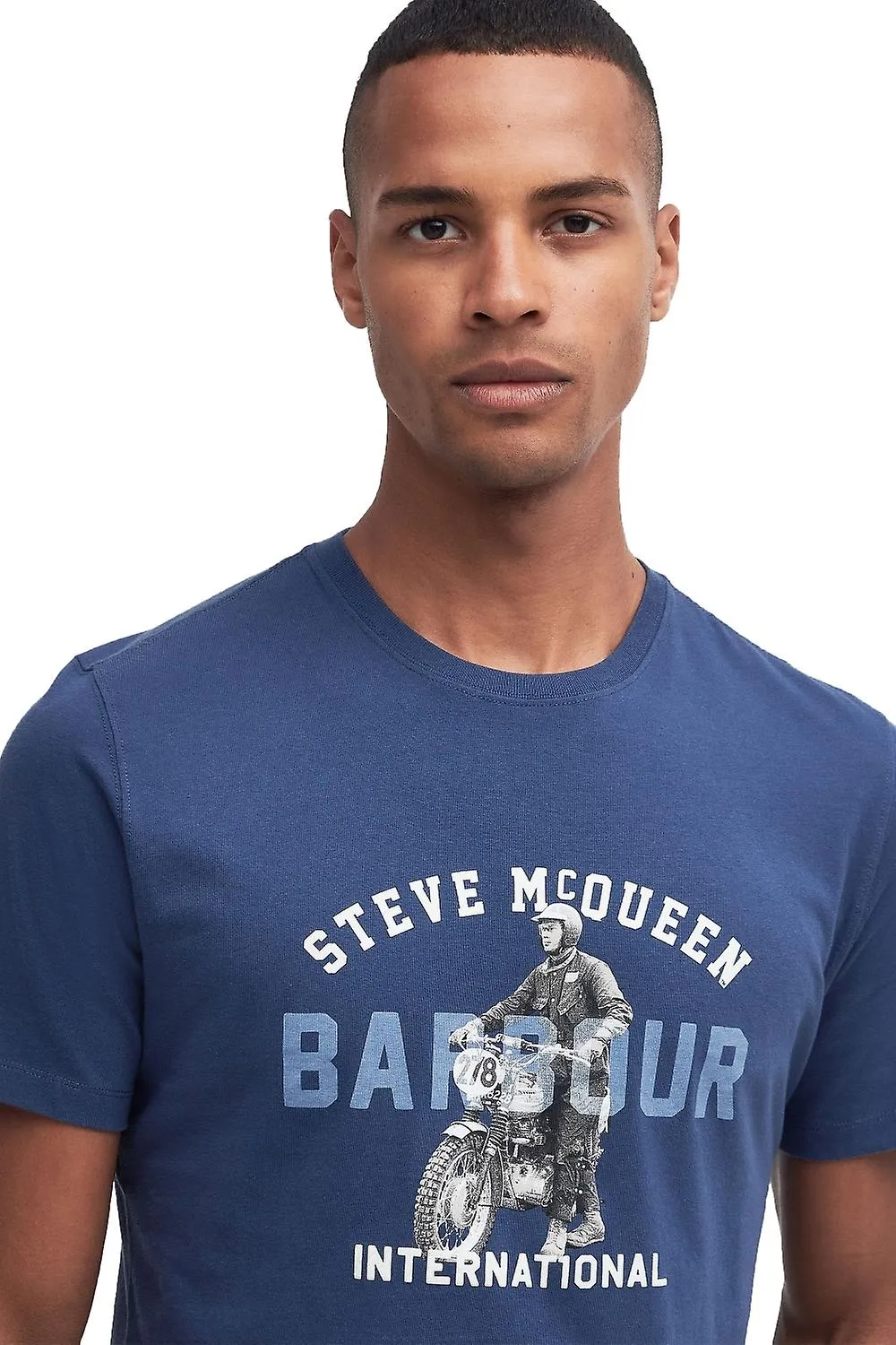 Camiseta Barbour Steve McQueen Speedway Barbour Steve Mcqueen para hombre Washed Cobalt