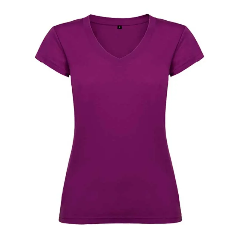 Camiseta de mujer entallada cuello pico Victoria - Roly