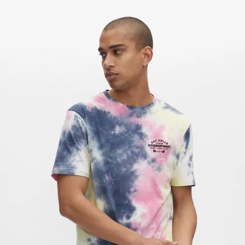 Camiseta Hombre HYDROPONIC manga corta GOOD VIBES TIE DYE BLUE YELLOW Ref. 21505-02 azul degradado