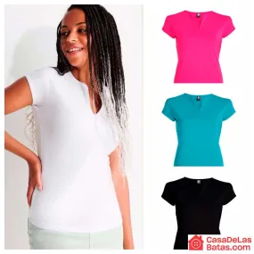 Camiseta mujer cuello en V Belice - Roly