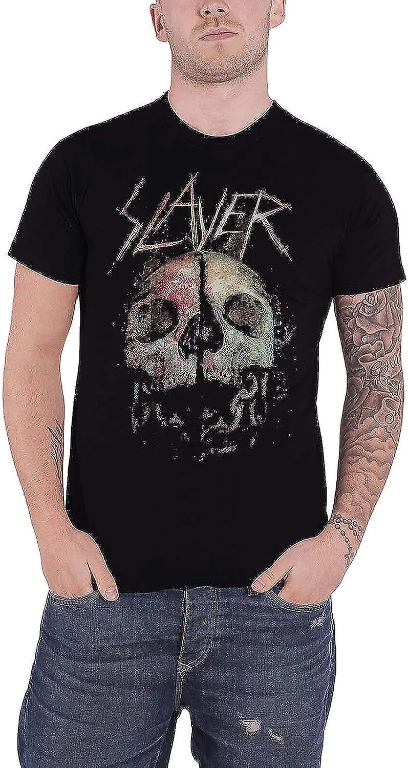 Camiseta Slayer Cleaved Skull Slim Fit para hombre negra