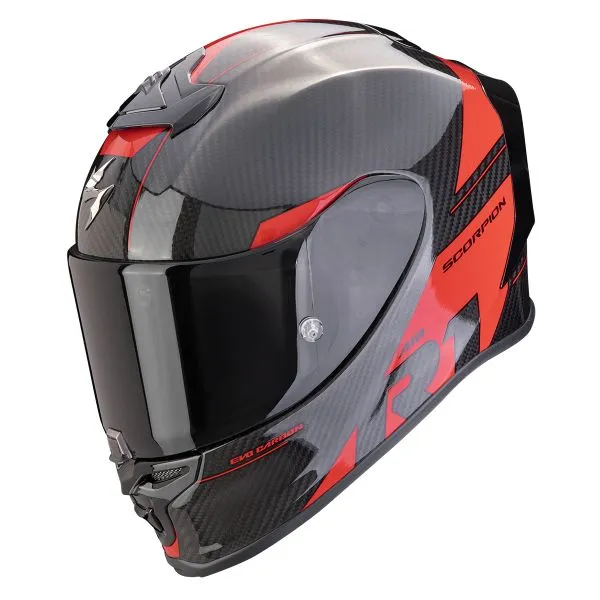 Casco Scorpion Exo R1 Evo Carbon Air Rally Black Red 