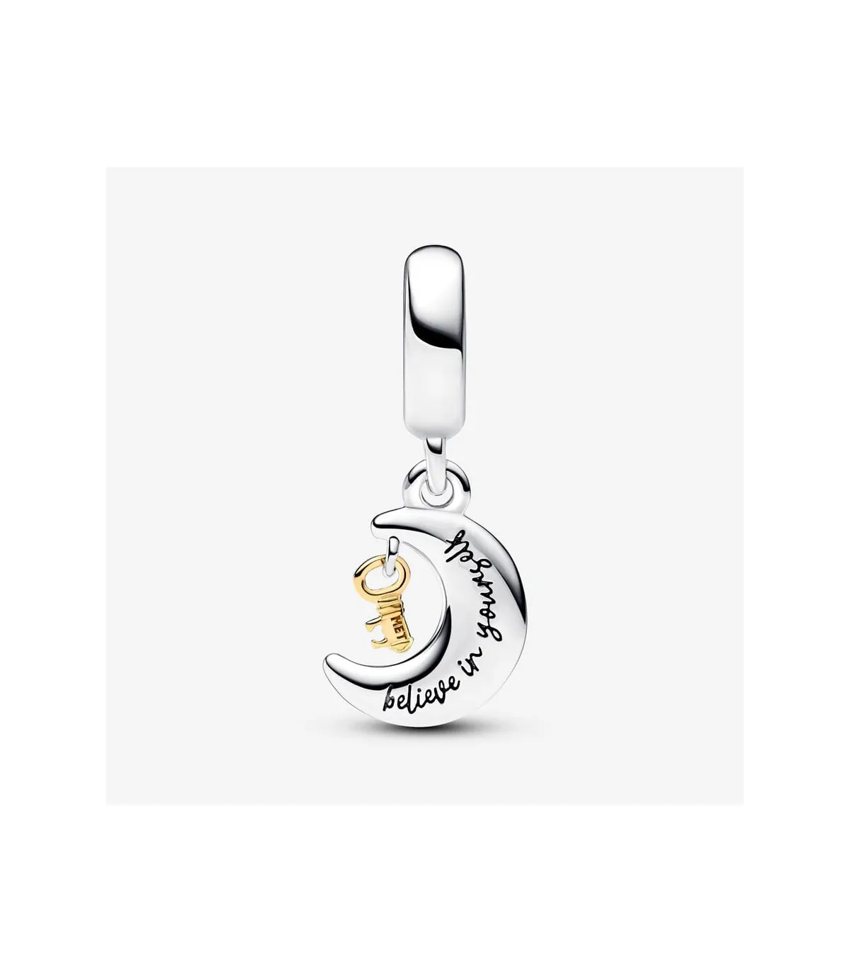 Charm colgante Pandora Llave y Luna de dos tonos - 762985C01