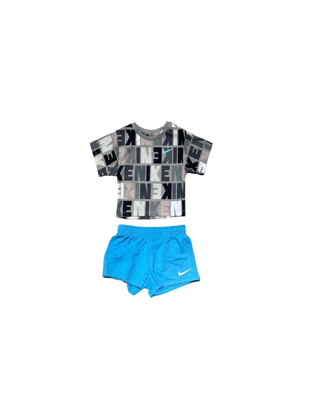 Conjunto Nike Knit Short Azul Niña