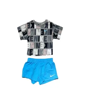 Conjunto Nike Knit Short Azul Niña