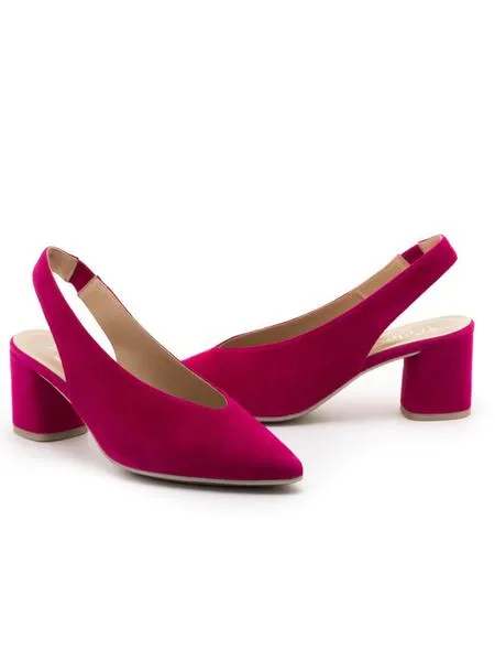 descalzo d'chicas 3095 de piel fucsia para mujer