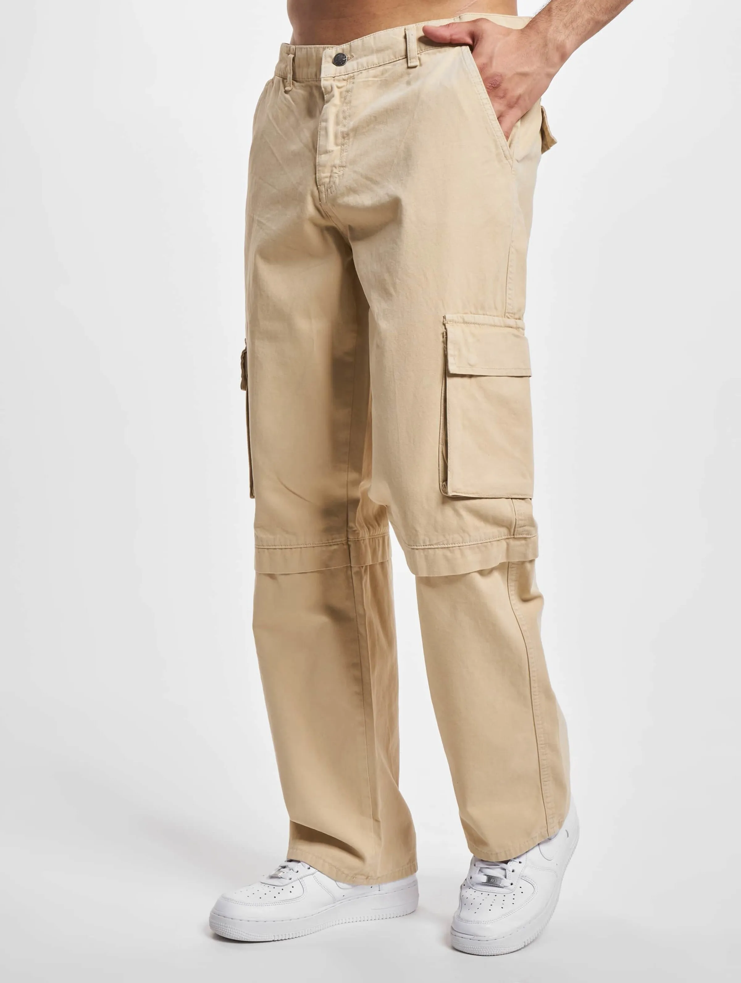 Dropsize Dropsize Loose Fit Cargo Pants Cream