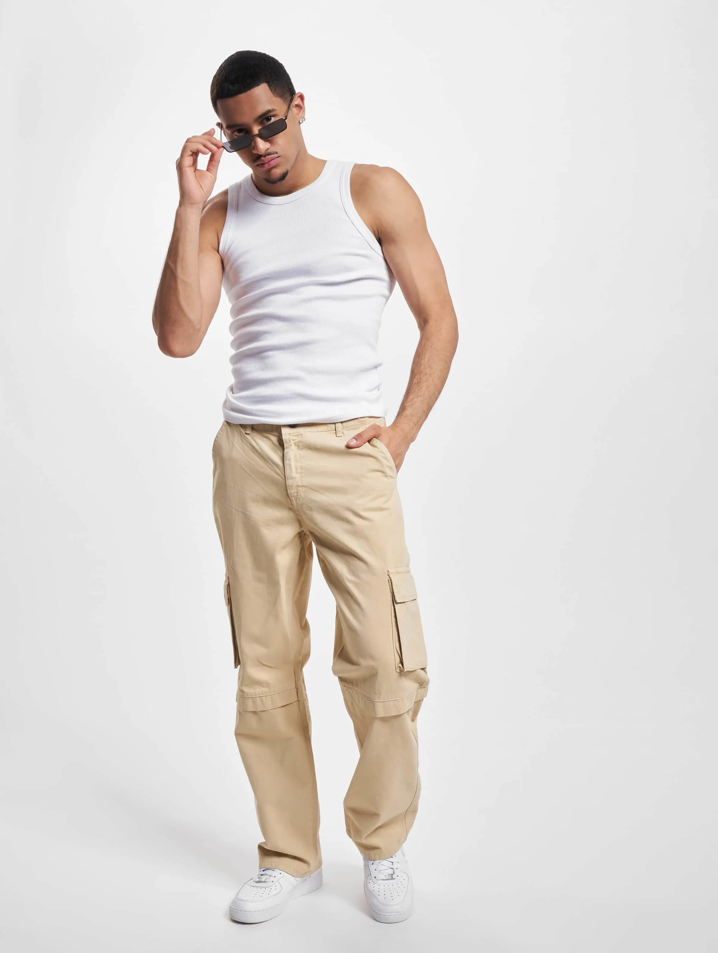 Dropsize Dropsize Loose Fit Cargo Pants Cream