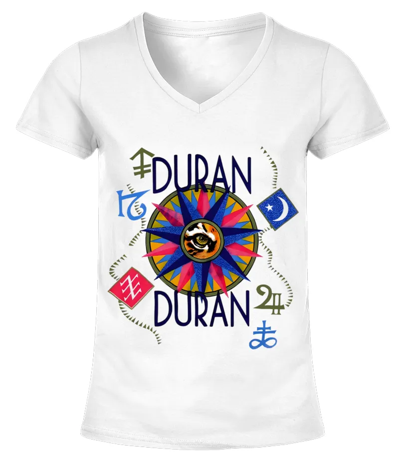 Duran Duran Arena USA Concert Tour 1984 Camiseta cuello pico Mujer