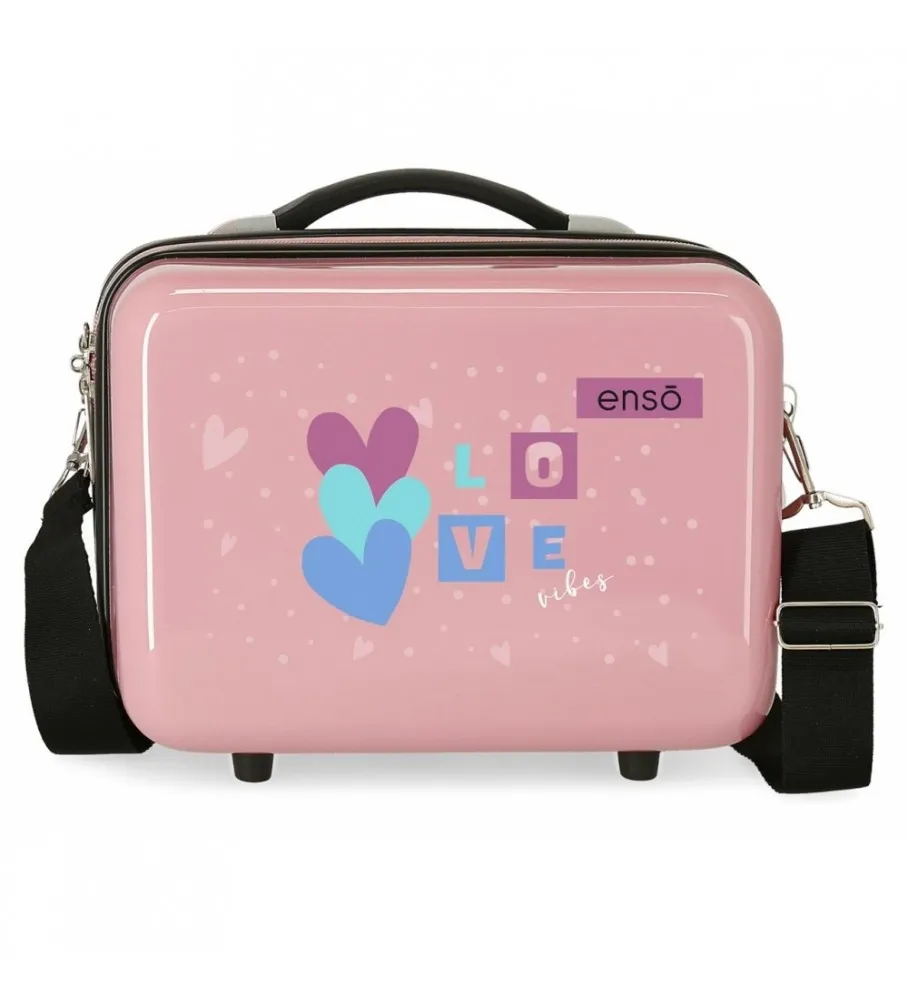 ENSO NECESER ABS ENSO LOVE VIBES ROSA -29X21X15CM-