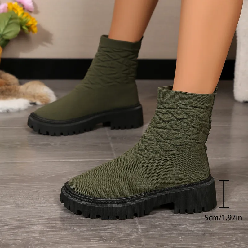 Envío gratis Nuevos diseñadores Botas para mujer Botas de nieve de invierno zapatos de algodón de peludo cálido calcetines elást