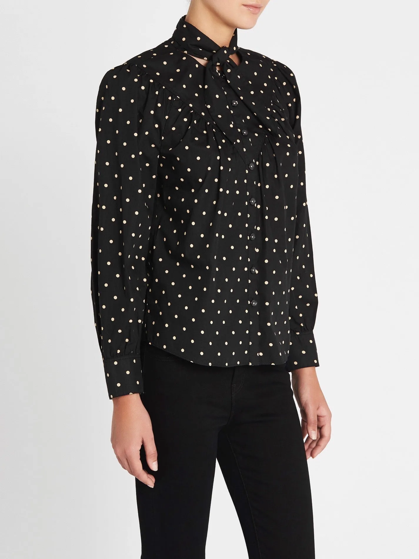 Estelle Dot Scarf Neck Top