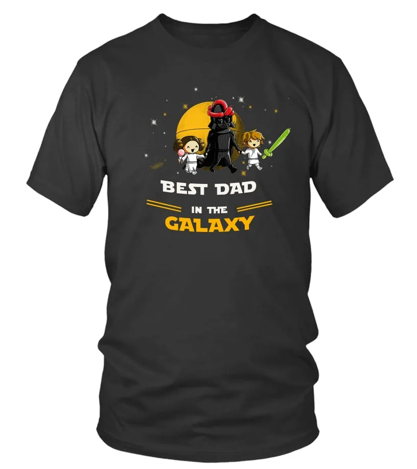 Father & Son & Daughter - Best Dad in the galaxy Camiseta cuello redondo Unisex