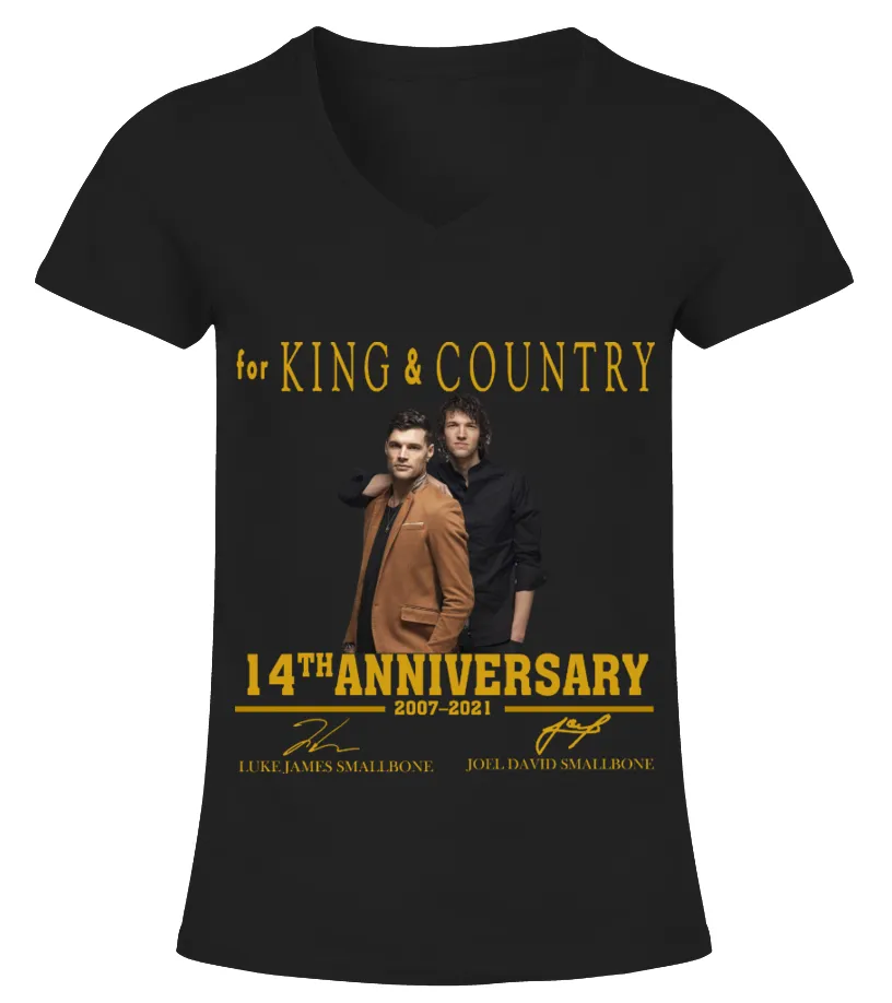 FOR KING &amp; COUNTRY 14TH ANNIVERSARY Camiseta cuello pico Mujer