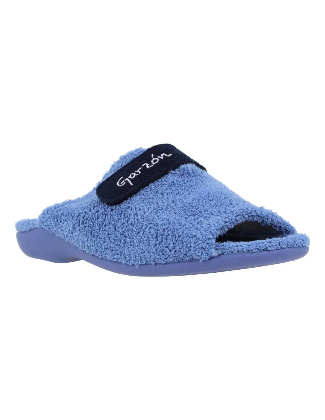 Garzón - Zapatillas Casa Mujer Rizo Velcro Marino