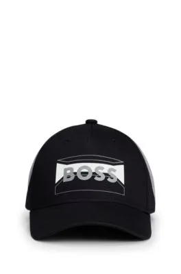 Gorra de sarga de algodón con logo en contraste