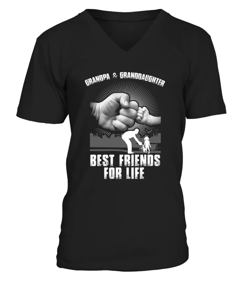 Grandpa And Granddaughter Best Friends For Life Camiseta cuello en V Unisex